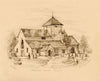St James Church, Lancing, Sussex after R.H. Nibbs – 1850 pen & ink drawing