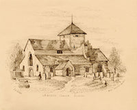 St James Church, Lancing, Sussex after R.H. Nibbs – 1850 pen & ink drawing