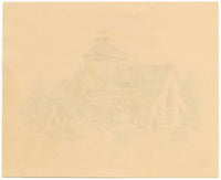 Chiesa di San Giacomo, Lancing, Sussex da RH Nibbs – disegno a penna e inchiostro del 1850