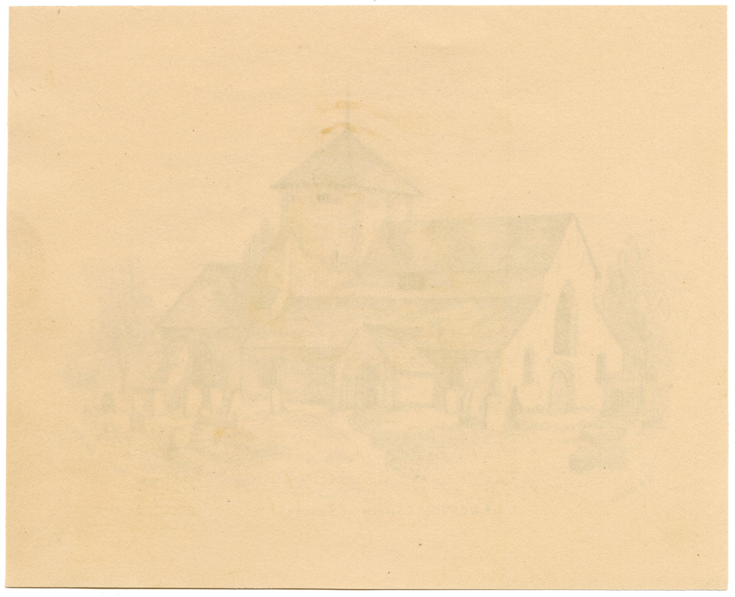 Chiesa di San Giacomo, Lancing, Sussex da RH Nibbs – disegno a penna e inchiostro del 1850