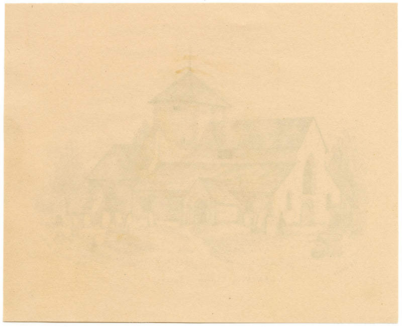 Chiesa di San Giacomo, Lancing, Sussex da RH Nibbs – disegno a penna e inchiostro del 1850
