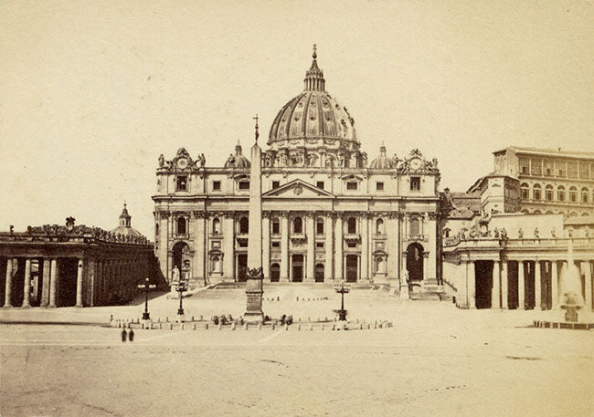 St Peter's Basilica, Rome – Original c.1870 albumen print photograph