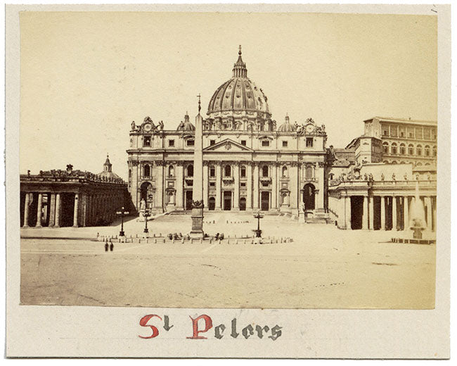 St Peter's Basilica, Rome – Original c.1870 albumen print photograph