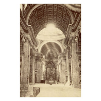 St Peter's Basilica Interior, Rome – Original c.1870 albumen print photograph