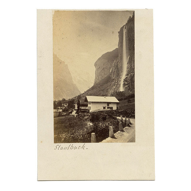 Staubbach Falls, Switzerland – Original c.1870 albumen print photograph