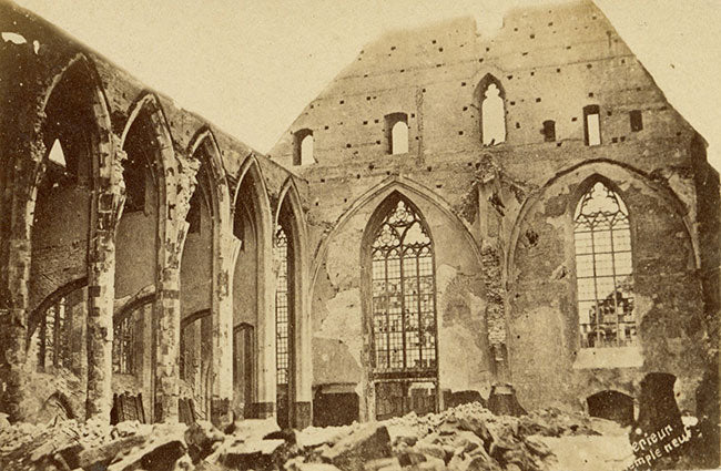 Ruins of Temple Neuf Church, Strasbourg –c.1870 albumen print photograph