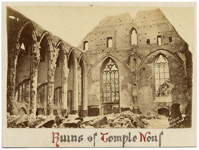 Ruins of Temple Neuf Church, Strasbourg –c.1870 albumen print photograph
