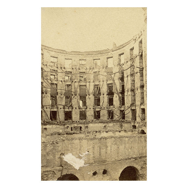 The Theatre, Siege of Strasbourg – Original 1870 albumen print photograph