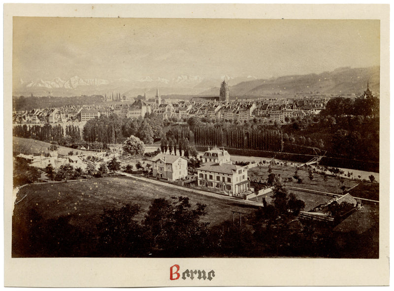 Hombres alpinos en Mürren, Suiza – Fotografía original impresa en albúmina c.1870