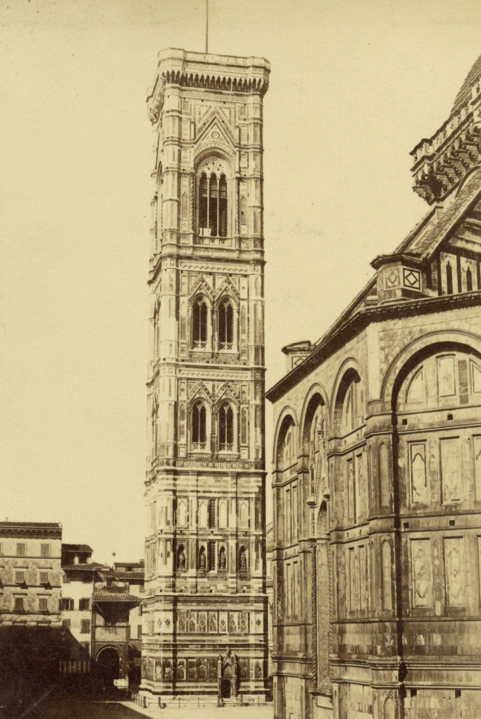 Giotto's Campanile, Florence – Original c.1870 albumen print photograph
