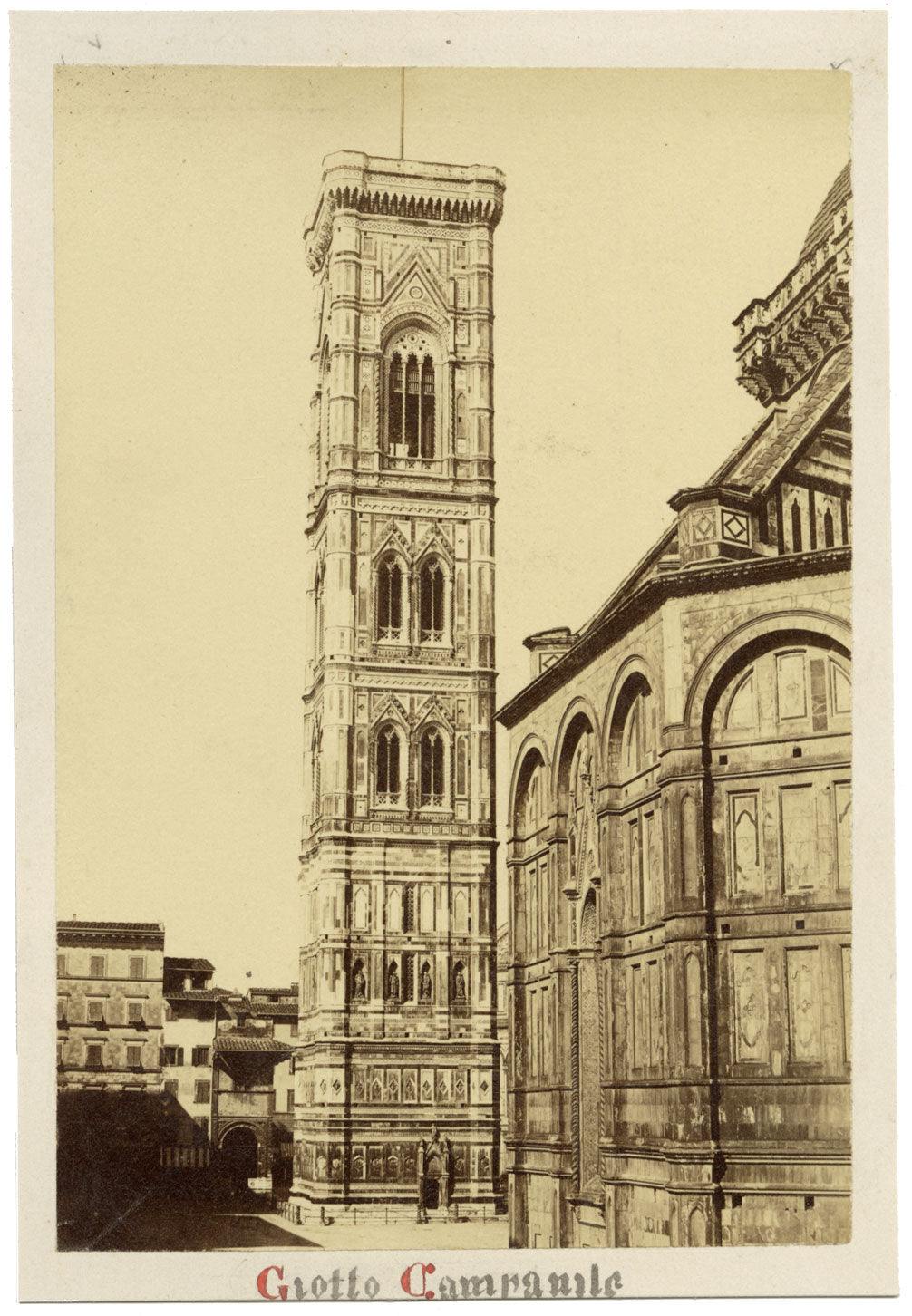 Giotto's Campanile, Florence – Original c.1870 albumen print photograph