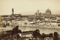 Florence, The Arno, Palazzo Vecchio & Duomo – c.1870 albumen print photograph