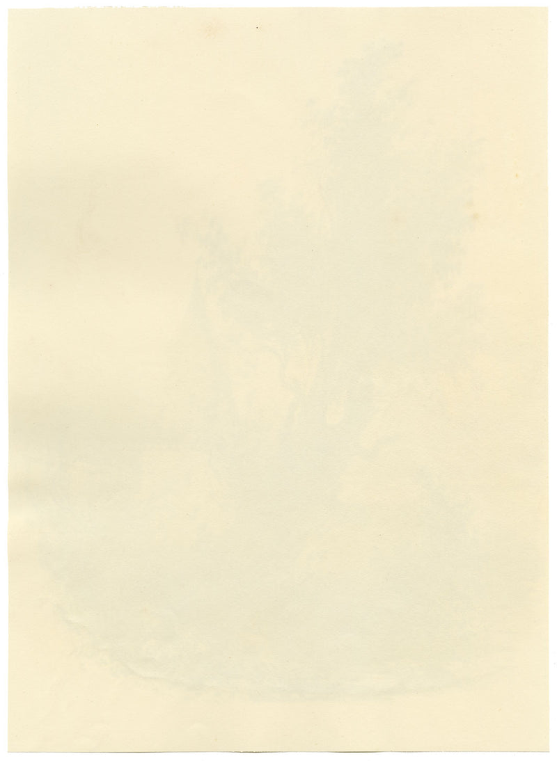 William G. Hare, Tree Study with Church – Original 1833 graphite drawing