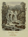 Waterfall Rhaeadr Porth-llwyd near Trefriw, Caernarfonshire – c.1832 watercolour