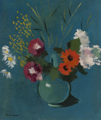Fritz Mühsam, Blue Vase with Flowers Still life –early 20th-century oil painting