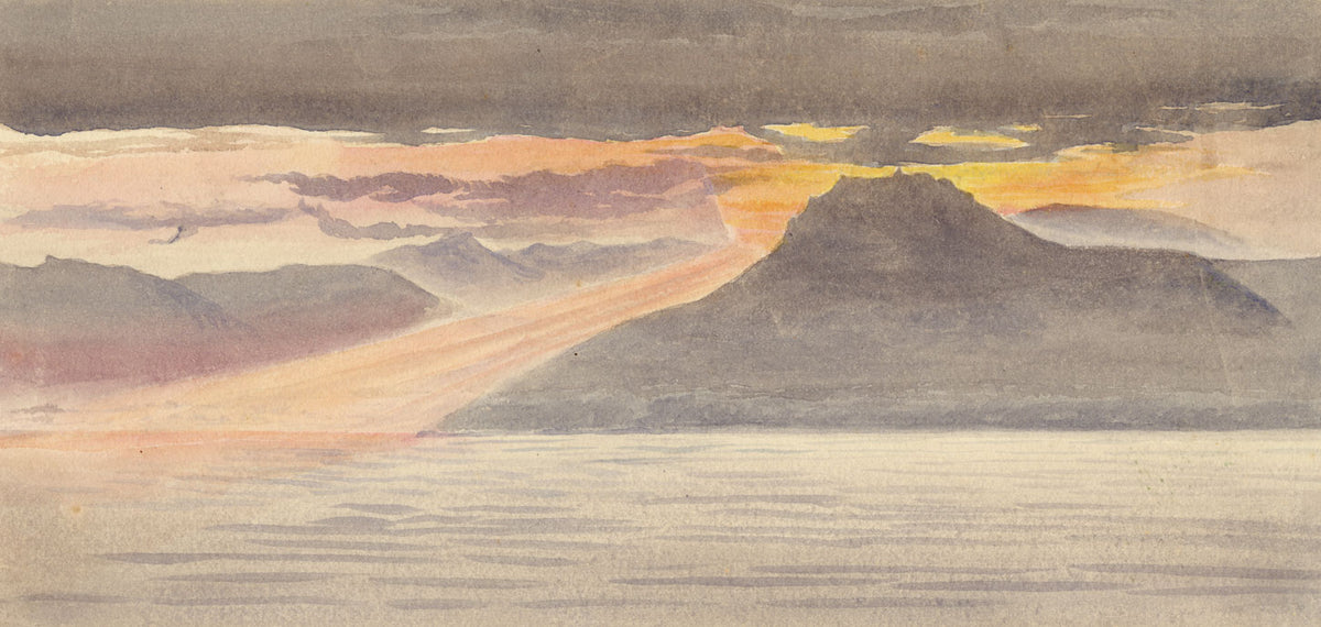 A.M. Hope-Edwardes, Sunset Coast, Possibly Algeria – late C19th watercolour