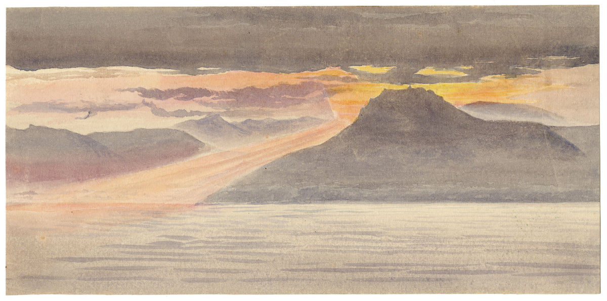 A.M. Hope-Edwardes, Sunset Coast, Possibly Algeria – late C19th watercolour