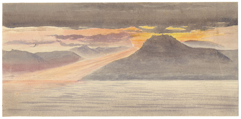 A.M. Hope-Edwardes, Sunset Coast, Possibly Algeria – late C19th watercolour