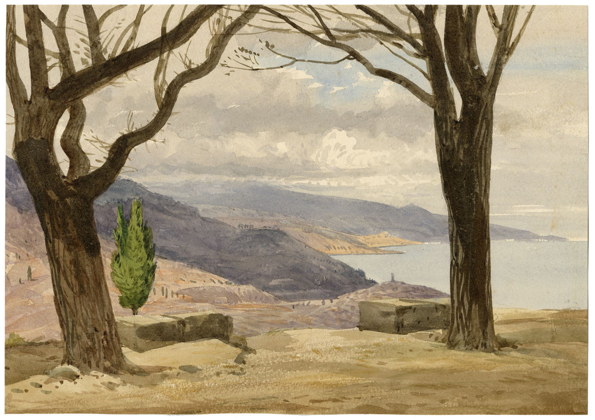 Costa Azzurra a La Turbie, Costa Azzurra – Acquerello originale del 1873