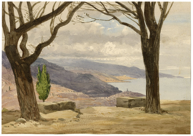 Costa Azzurra a La Turbie, Costa Azzurra – Acquerello originale del 1873