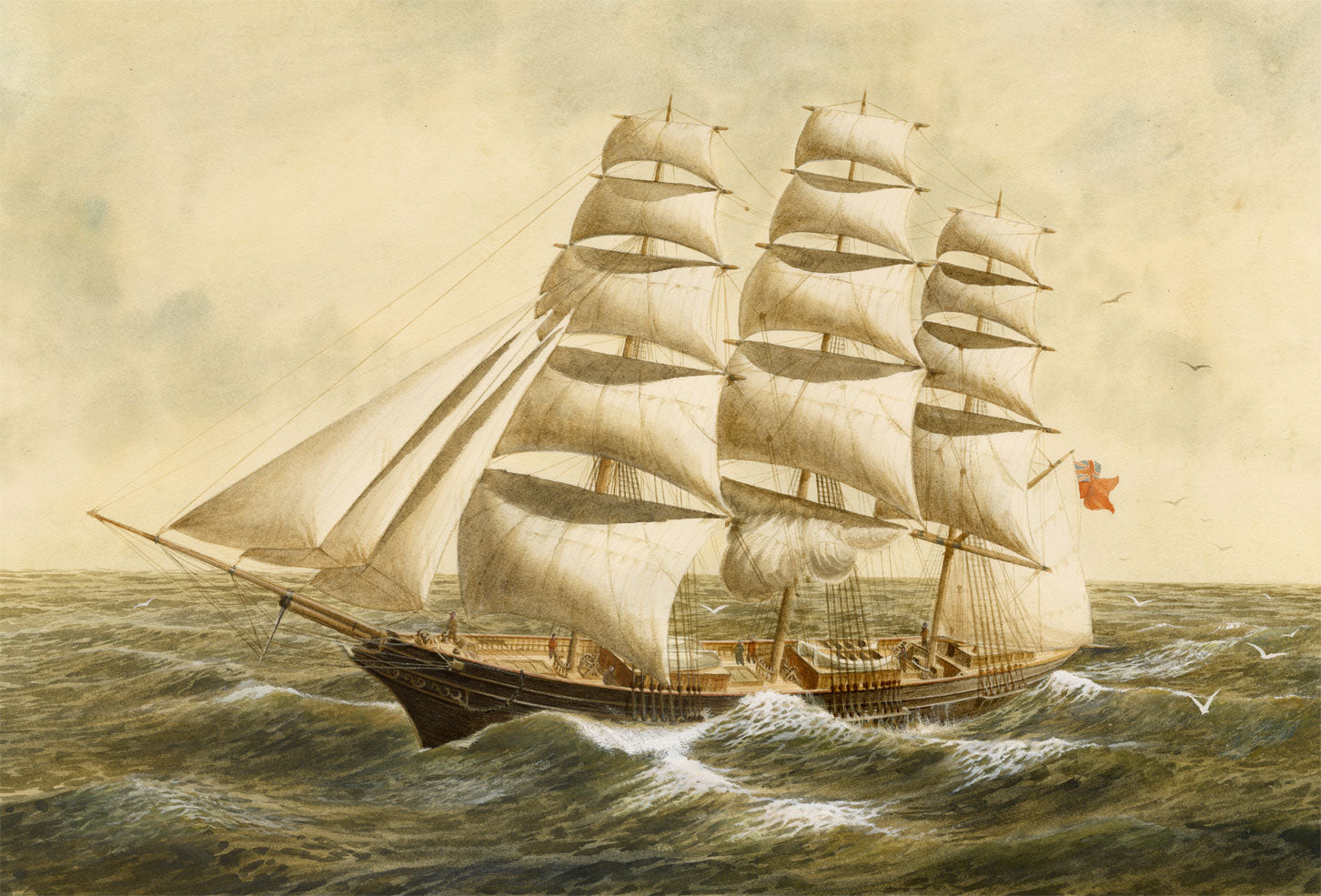 Robert Montague Napier Hemy-Scott, Cutty Sark – early C20th watercolour painting