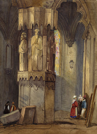 Margaret E. Hall, Rouen Cathedral Interior after Samuel Prout – 1860 watercolour