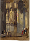 Margaret E. Hall, Interno della cattedrale di Rouen da Samuel Prout – acquerello del 1860