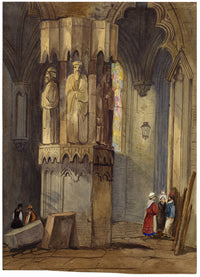 Margaret E. Hall, Interno della cattedrale di Rouen da Samuel Prout – acquerello del 1860