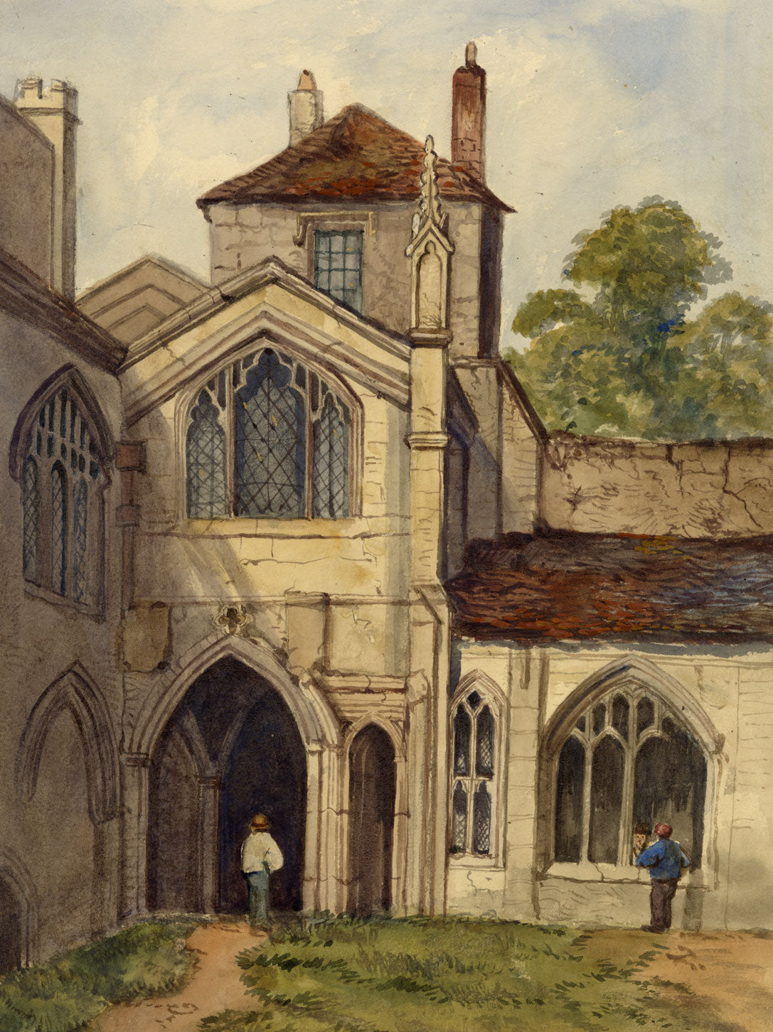 Bishop's Chapel, Chester Cathedral – Original c.1860 watercolour painting