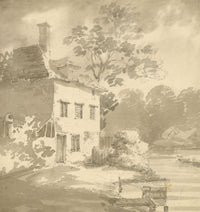 John Monro, Cottage on River Wandle, Merton, Surrey – early C19th watercolour