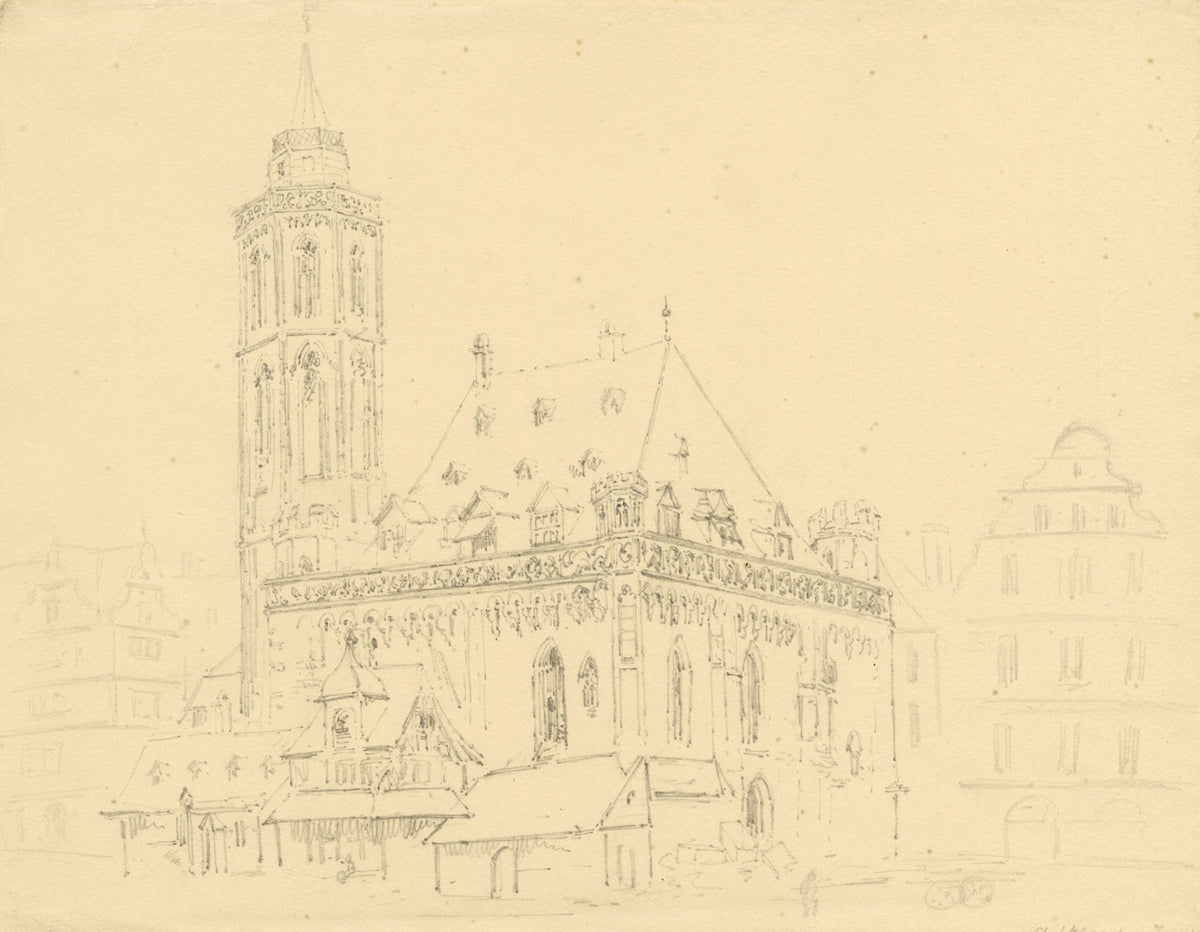 Alexander Monro, St Nicholas Church, Frankfurt, Germany – early C19th drawing