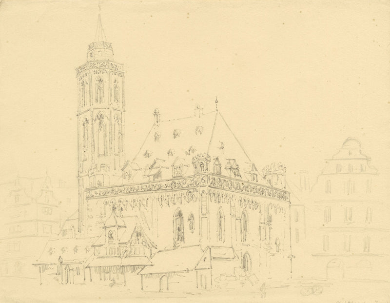 Alexander Monro, St Nicholas Church, Frankfurt, Germany – early C19th drawing