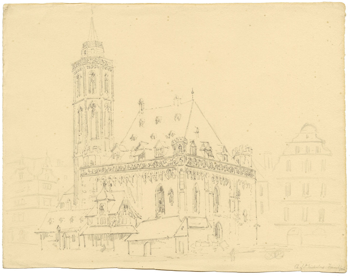 Alexander Monro, St Nicholas Church, Frankfurt, Germany – early C19th drawing