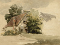 Henry Monro, Overgrown Cottage – early 19th-century watercolour painting
