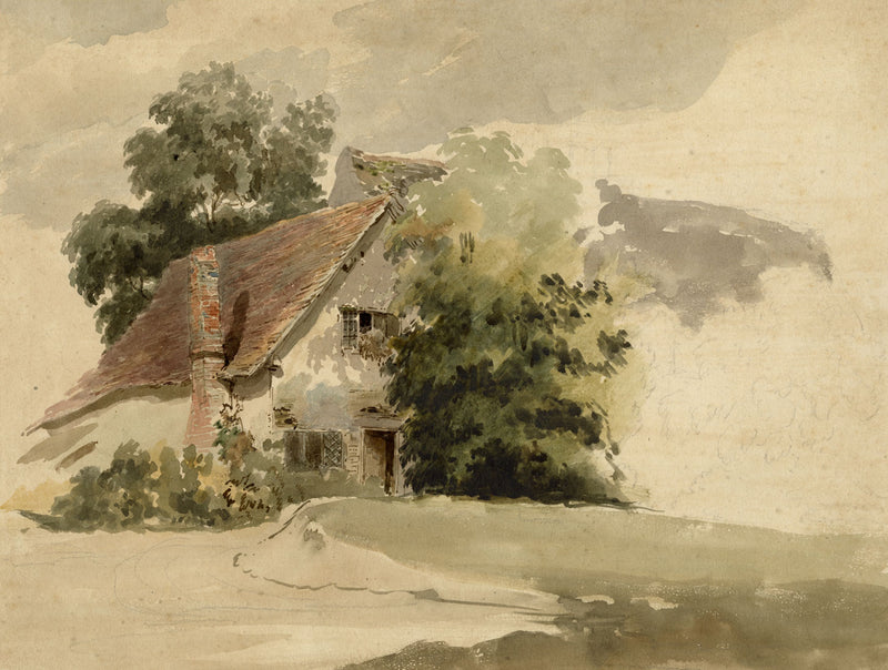 Henry Monro, Overgrown Cottage – early 19th-century watercolour painting