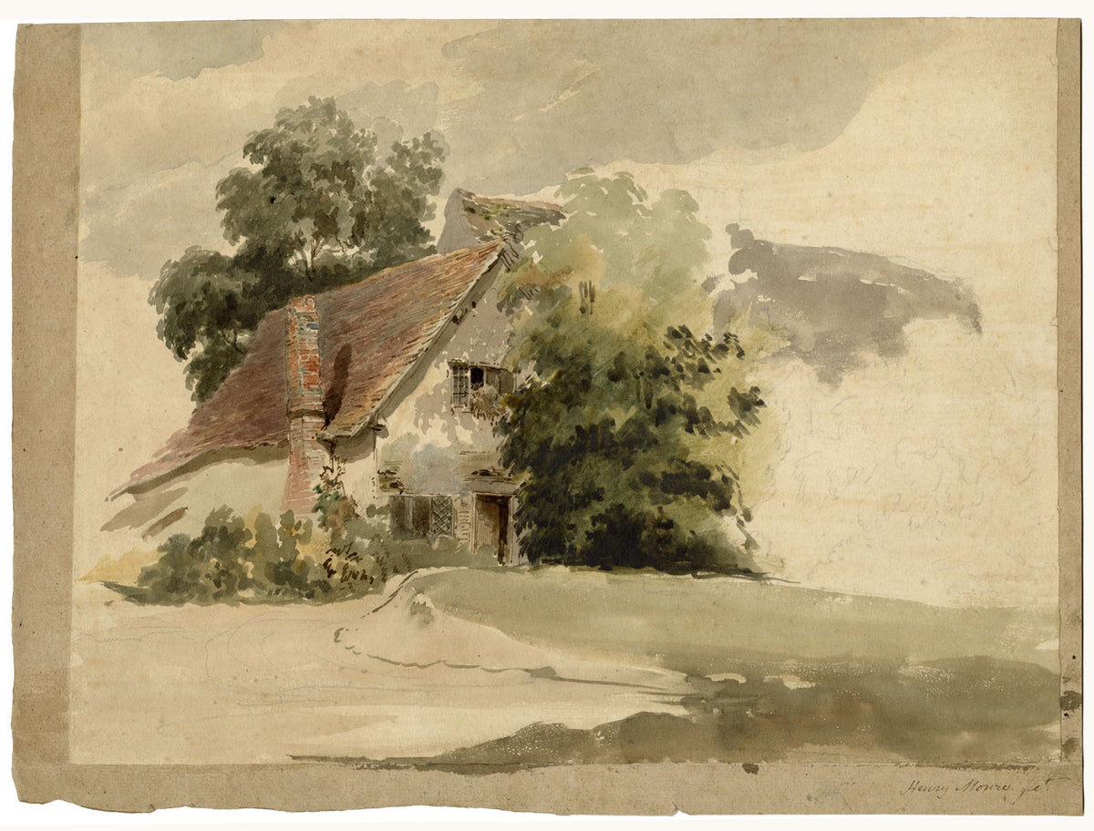 Henry Monro, Overgrown Cottage – early 19th-century watercolour painting