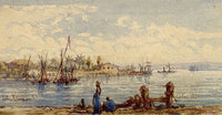 Gabriele Carelli, Lake Timsah, Egypt – late 19th-century watercolour painting