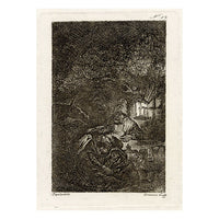 Francesco Novelli after Rembrandt, Rest on the Flight into Egypt – 1860 etching