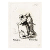 Francesco Novelli after Rembrandt, Wandering Beggars – 1860 etching print