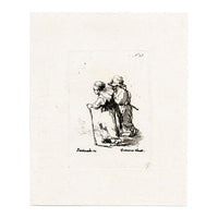Francesco Novelli after Rembrandt, Wandering Beggars – 1860 etching print