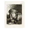 Francesco Novelli after Rembrandt, Old Woman Sleeping – 1860 etching print