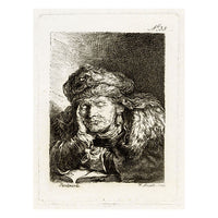 Francesco Novelli after Rembrandt, Old Woman Sleeping – 1860 etching print