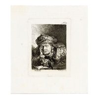 Francesco Novelli after Rembrandt, Old Woman Sleeping – 1860 etching print