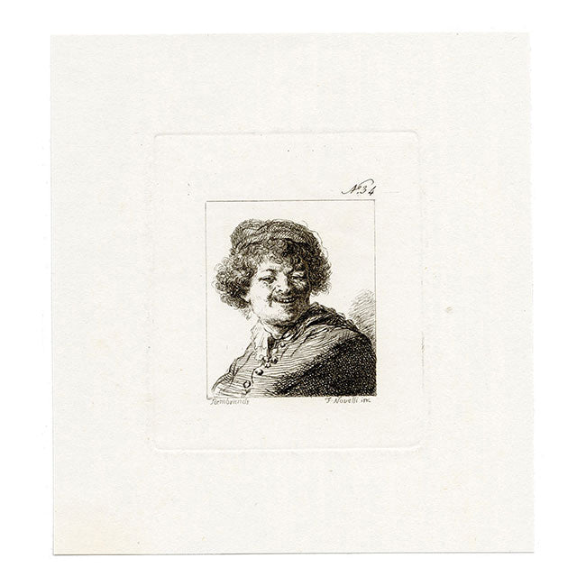 Francesco Novelli after Rembrandt, Self-Portrait in Cap: Laughing – 1860 etching