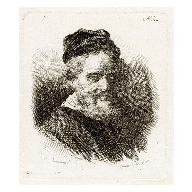 Francesco Novelli after Rembrandt, Portrait of Jan Lutma – 1860 etching print