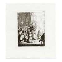 Francesco Novelli after Rembrandt, Simeon's Hymn of Praise – 1860 etching print