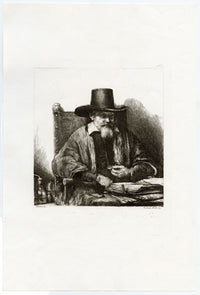 Francesco Novelli after Rembrandt, Portrait of Arnold Tholinx – 1860 etching