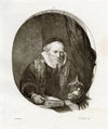 Francesco Novelli after Rembrandt, Jan Cornelis Sylvius – 1860 etching print