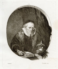 Francesco Novelli after Rembrandt, Jan Cornelis Sylvius – 1860 etching print