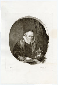 Francesco Novelli after Rembrandt, Jan Cornelis Sylvius – 1860 etching print